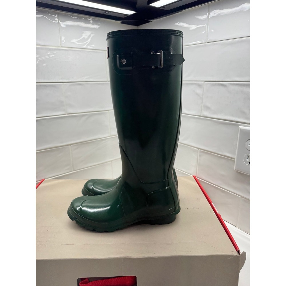 Women's Original Tall Gloss Rain Boots SIZE 7 HUNTER - Picture 2 of 6